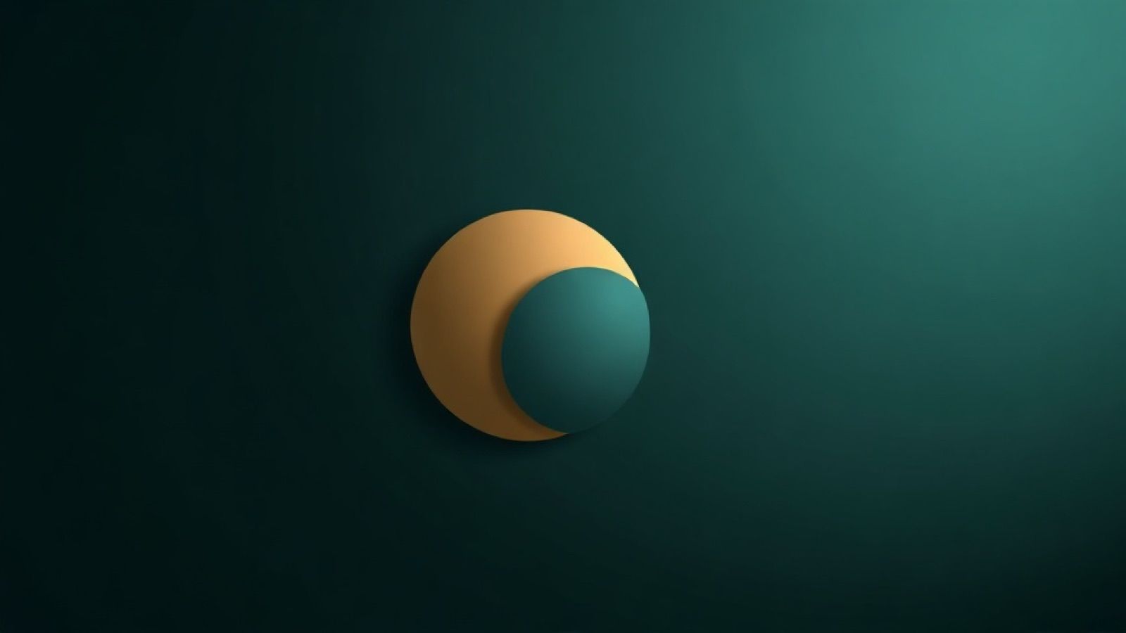 A gold disc and a green disc nested together on a dark green background